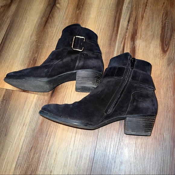 Paul Green Black Suede Booties - Picture 3 of 4